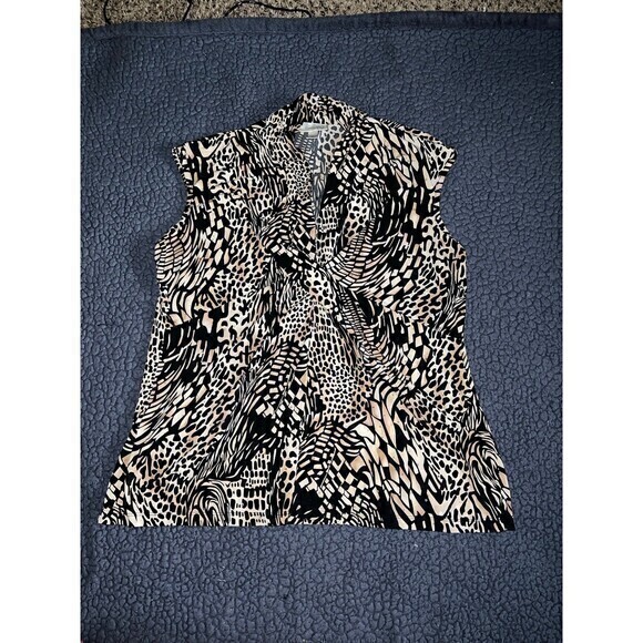 Dressbarn‎ animal print sleeveless blouse size XL - Picture 1 of 5